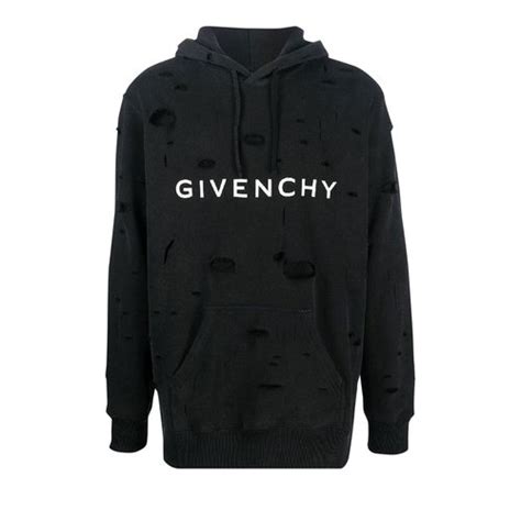 givenchy hoodie with holes|reversible givenchy black hoodie.